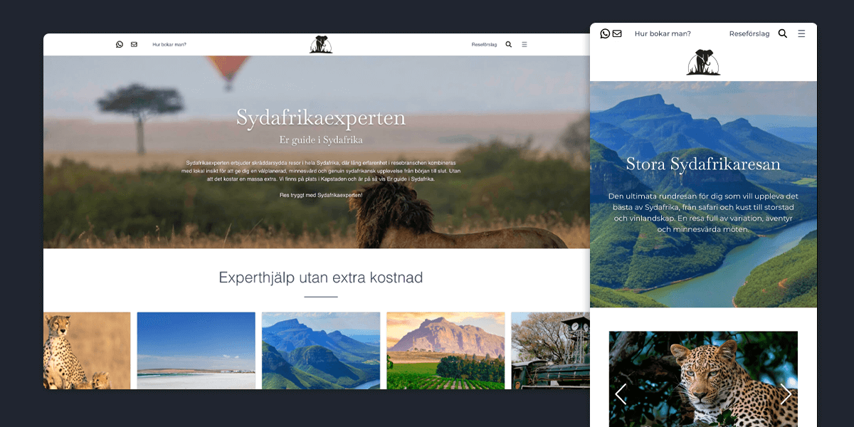 Sydafrikaexperten - A Modern WordPress Rebuild for a Sweden-to-Cape Town Travel Brand