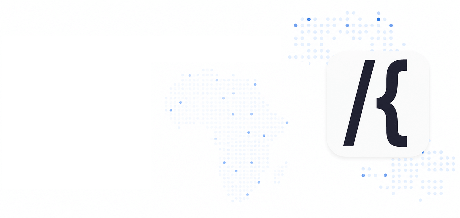 Kaira logo with faded background dots shaped as Africa