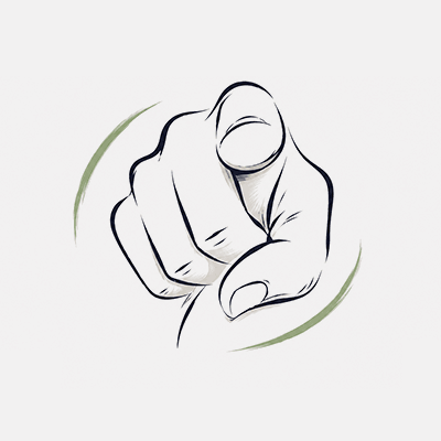 Hand logo pointing at you